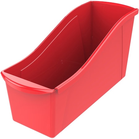 Storex Book Storage Bin, Plastic, Red, 7 in H, 5.3 in W, 14.3 in L, 6 PK STX71102U06C